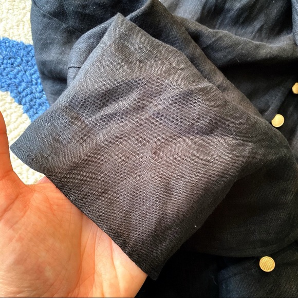 🖤 ZARA BLACK LINEN BOW LOOSE FIT TOP! - Picture 8 of 10